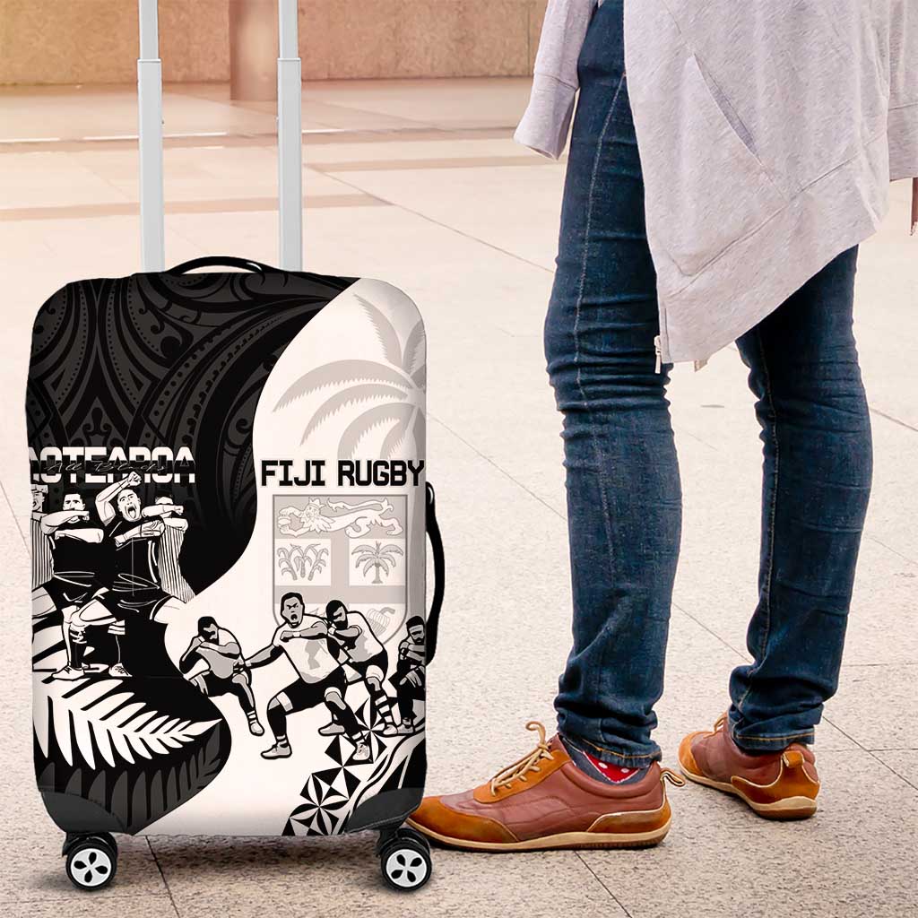 New Zealand And Fiji Tapa Rugby Luggage Cover Haka Dance Mix Cibi Dance Together - Vibe Hoodie Shop