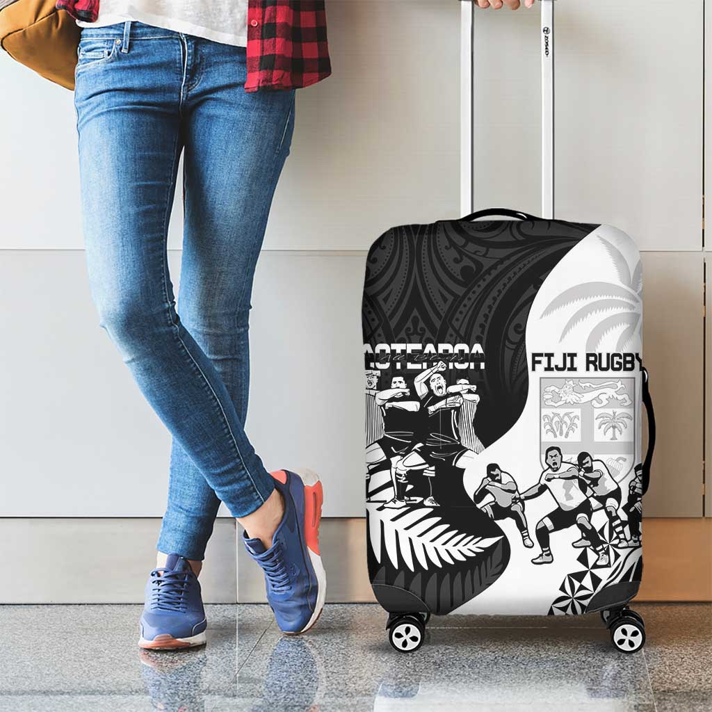New Zealand And Fiji Tapa Rugby Luggage Cover Haka Dance Mix Cibi Dance Together - Vibe Hoodie Shop