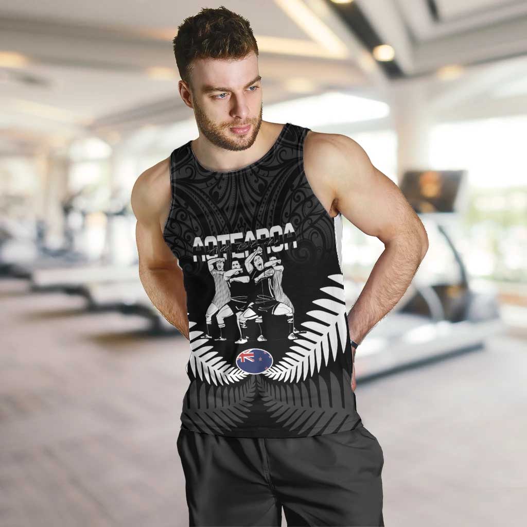 New Zealand And Fiji Tapa Rugby Men Tank Top Haka Dance Mix Cibi Dance Together - Vibe Hoodie Shop