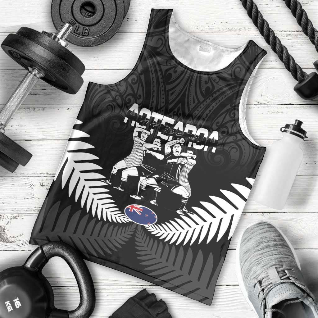 New Zealand And Fiji Tapa Rugby Men Tank Top Haka Dance Mix Cibi Dance Together - Vibe Hoodie Shop