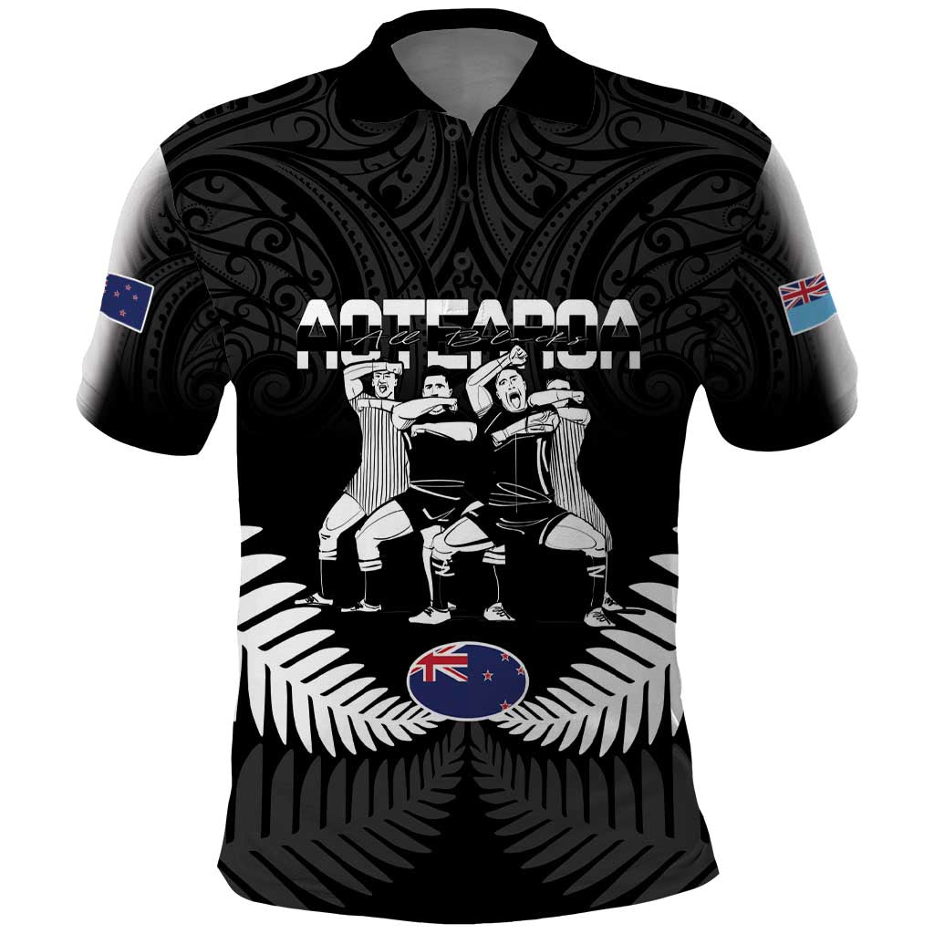 New Zealand And Fiji Tapa Rugby Polo Shirt Haka Dance Mix Cibi Dance Together - Vibe Hoodie Shop