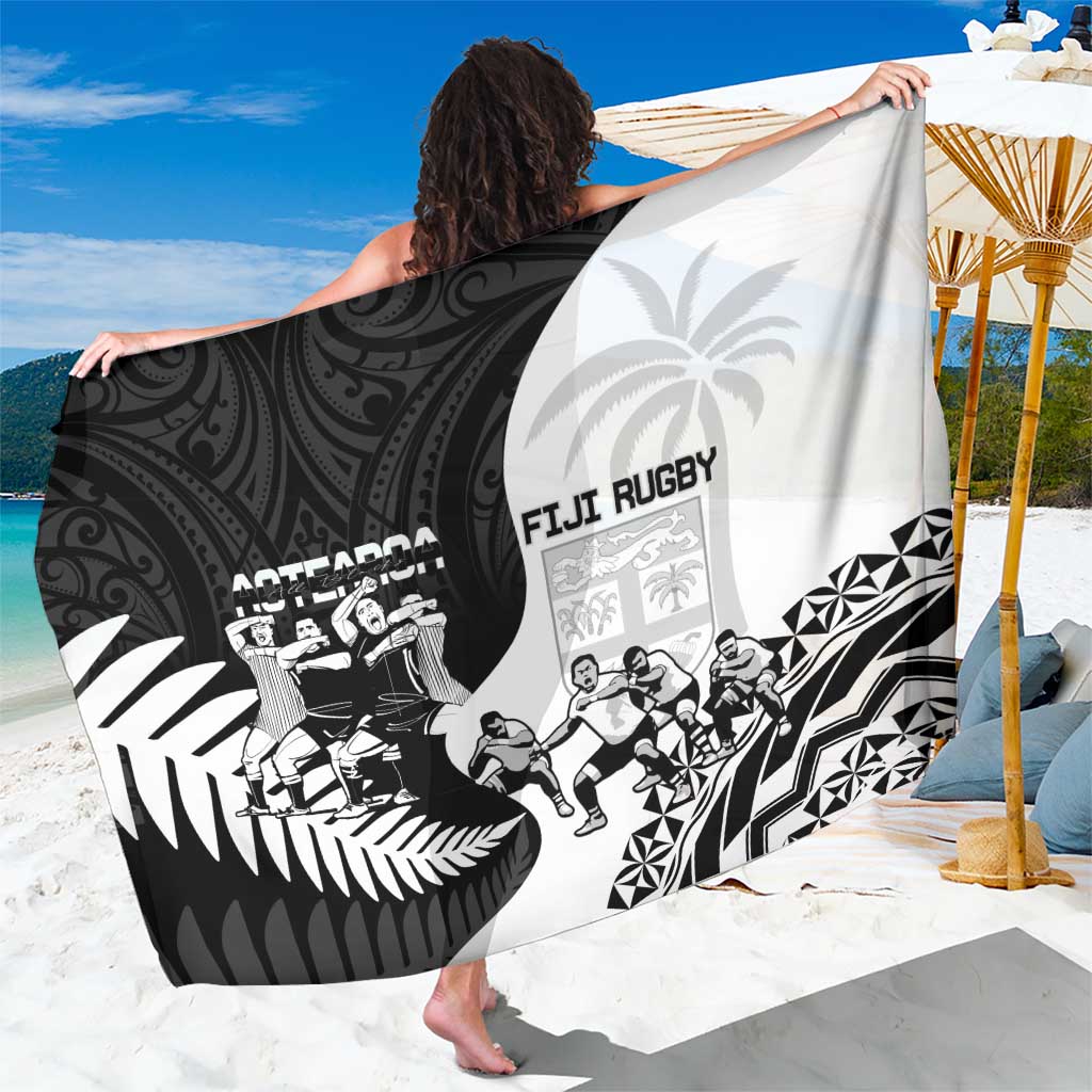 New Zealand And Fiji Tapa Rugby Sarong Haka Dance Mix Cibi Dance Together - Vibe Hoodie Shop