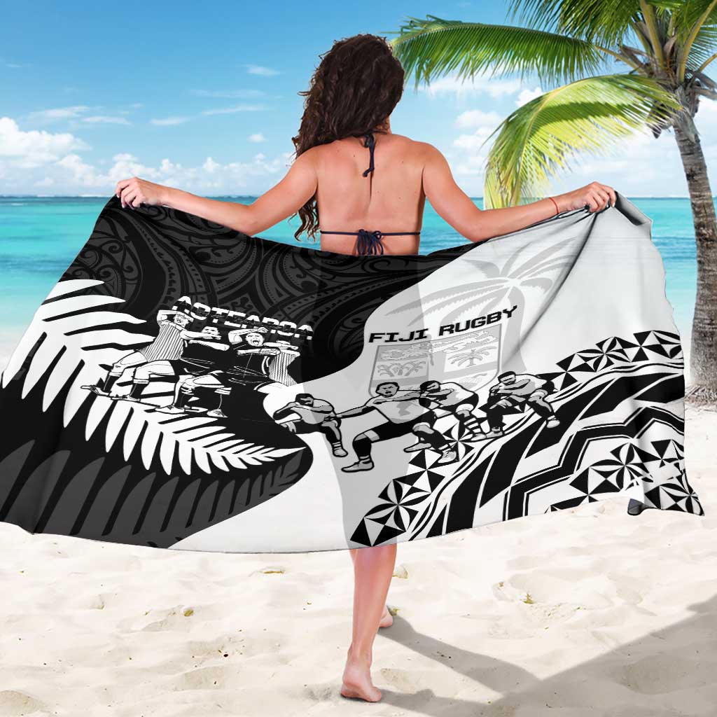 New Zealand And Fiji Tapa Rugby Sarong Haka Dance Mix Cibi Dance Together - Vibe Hoodie Shop