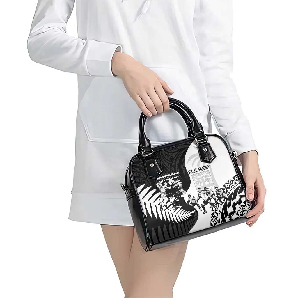 New Zealand And Fiji Tapa Rugby Shoulder Handbag Haka Dance Mix Cibi Dance Together - Vibe Hoodie Shop