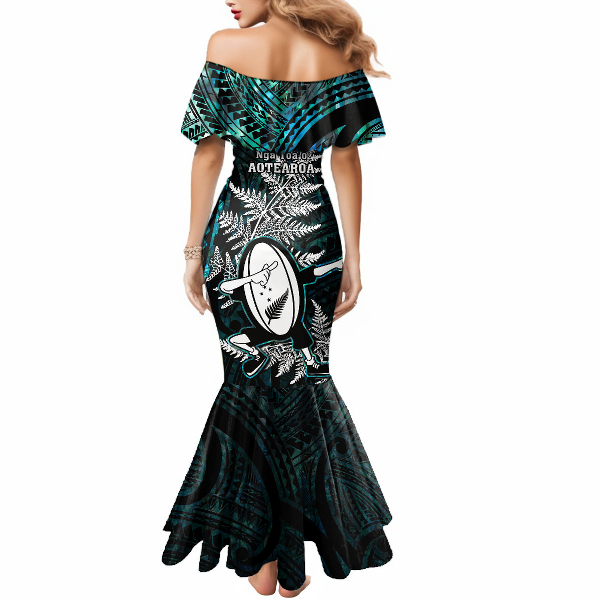 new-zealand-silver-fern-rugby-mermaid-dress-aotearoa-all-black-dabbing-ball-with-maori-paua-shell