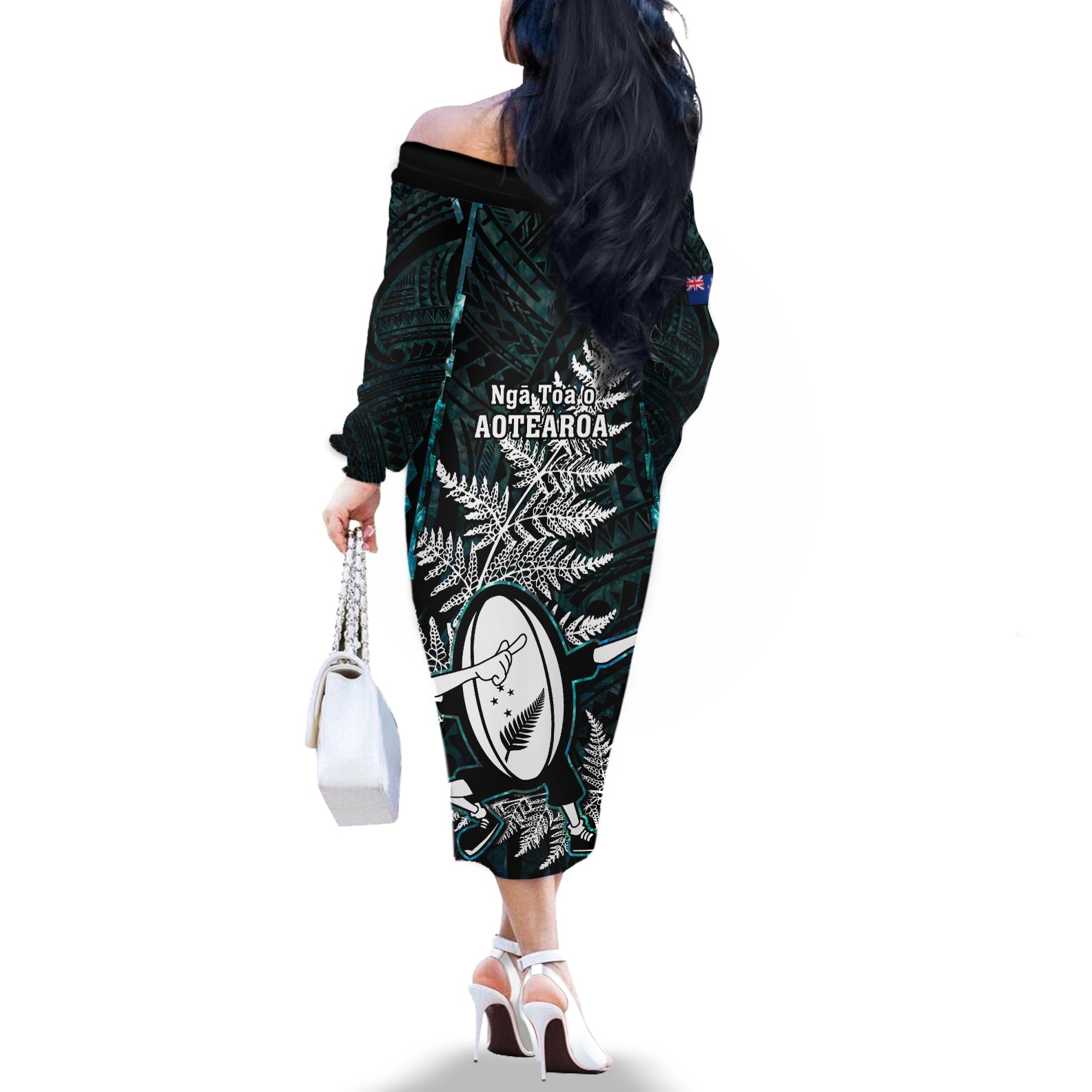 new-zealand-silver-fern-rugby-off-the-shoulder-long-sleeve-dress-aotearoa-all-black-dabbing-ball-with-maori-paua-shell