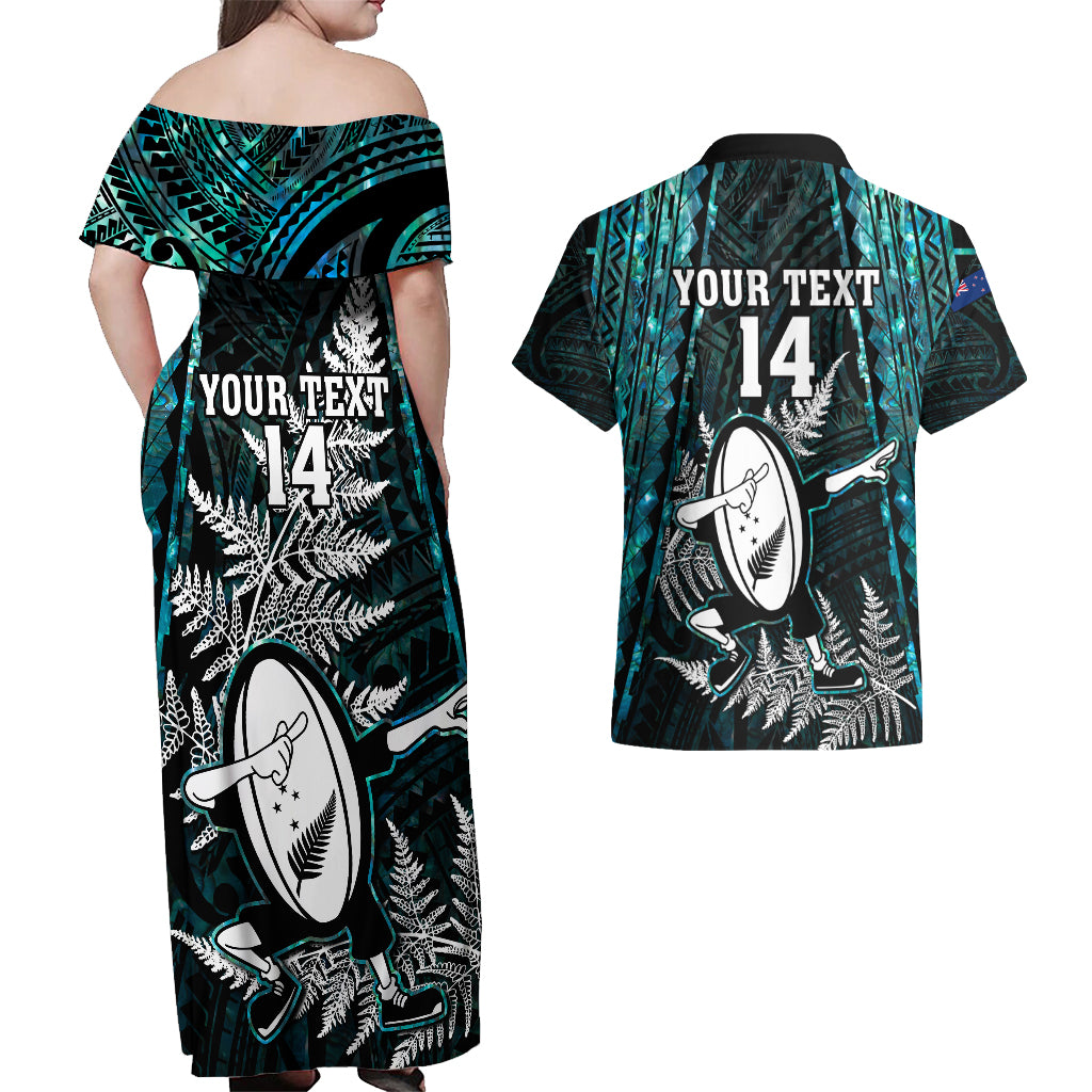 custom-new-zealand-silver-fern-rugby-couples-matching-off-shoulder-maxi-dress-and-hawaiian-shirt-aotearoa-all-black-dabbing-ball-with-maori-paua-shell