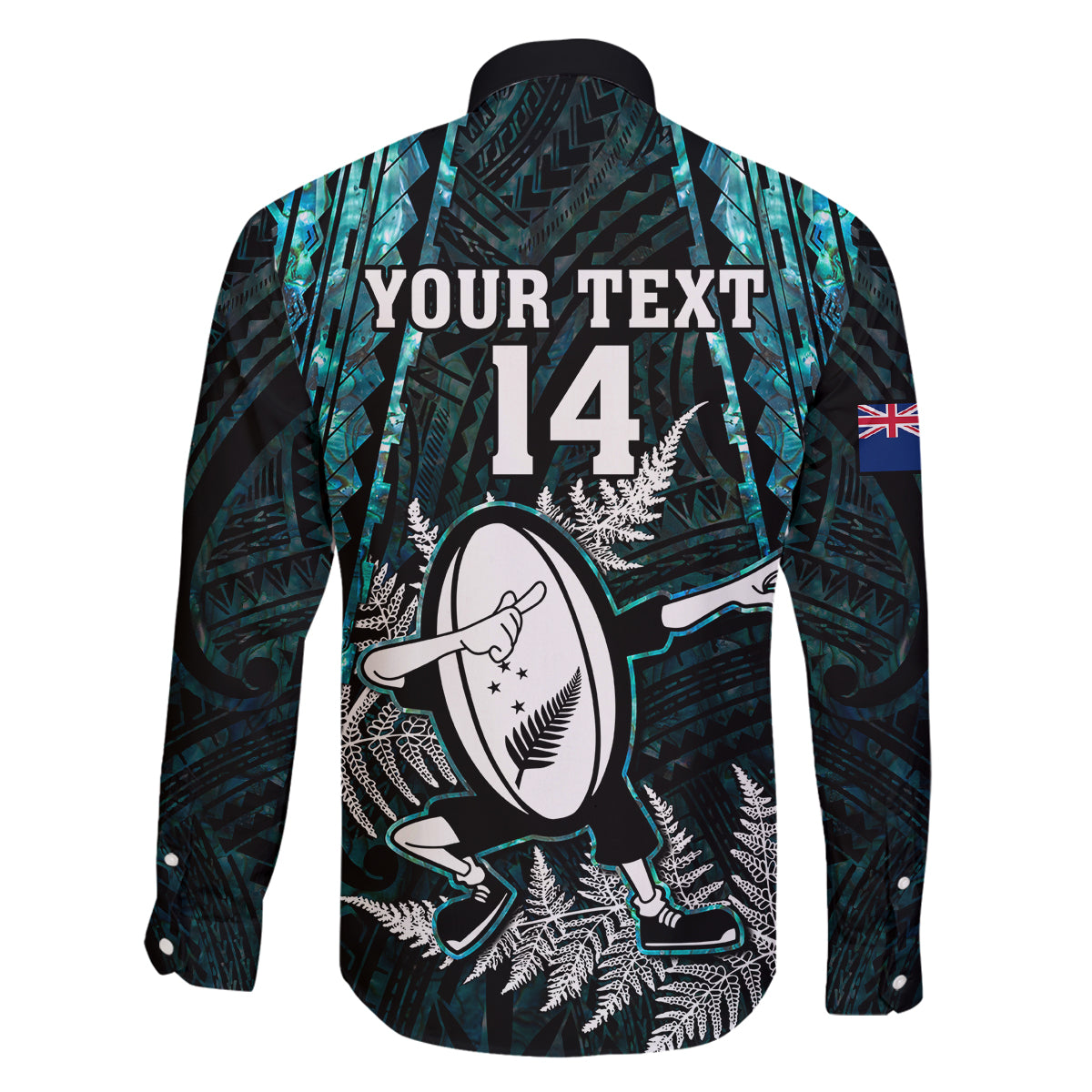 custom-new-zealand-silver-fern-rugby-family-matching-long-sleeve-bodycon-dress-and-hawaiian-shirt-aotearoa-all-black-dabbing-ball-with-maori-paua-shell