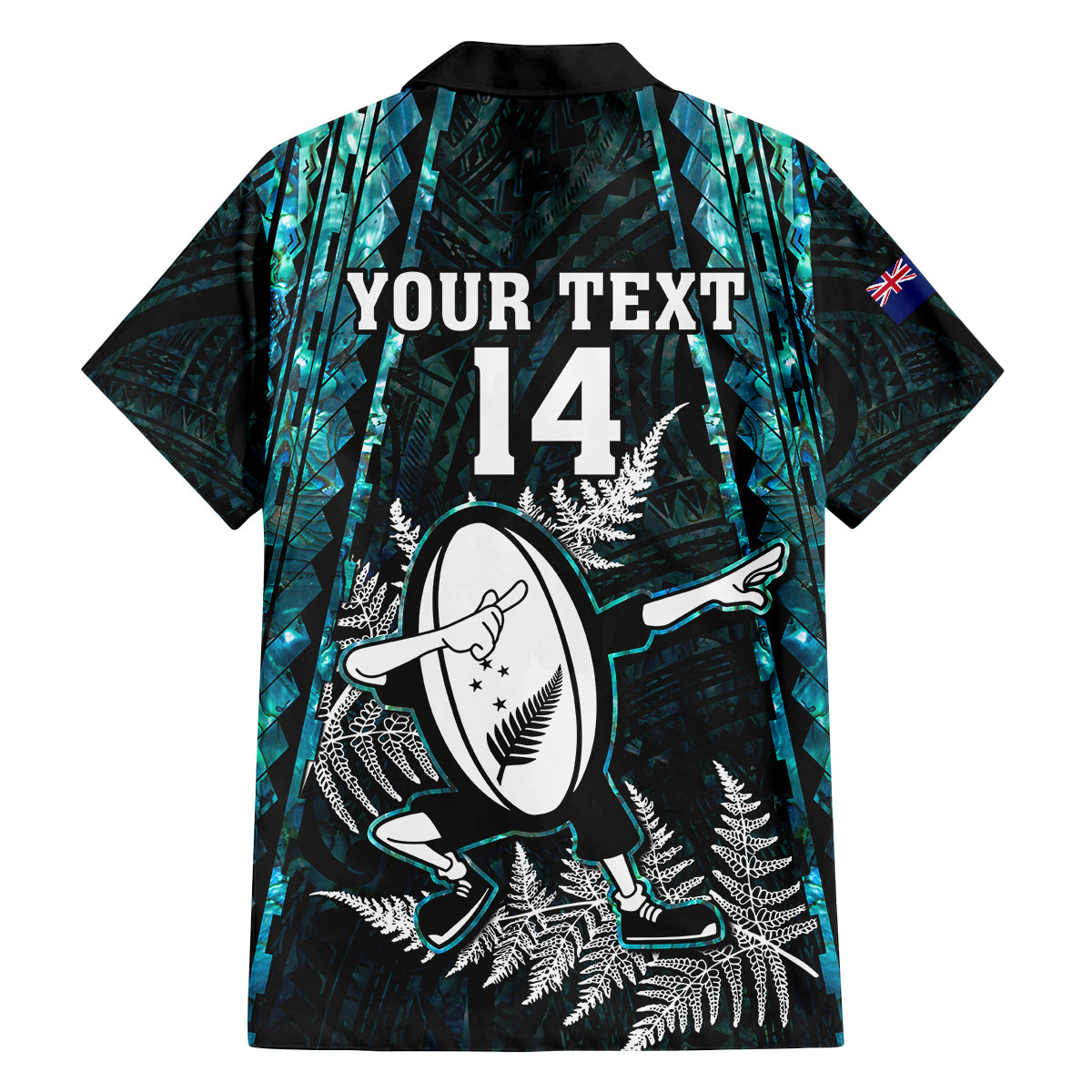 custom-new-zealand-silver-fern-rugby-family-matching-off-shoulder-short-dress-and-hawaiian-shirt-aotearoa-all-black-dabbing-ball-with-maori-paua-shell