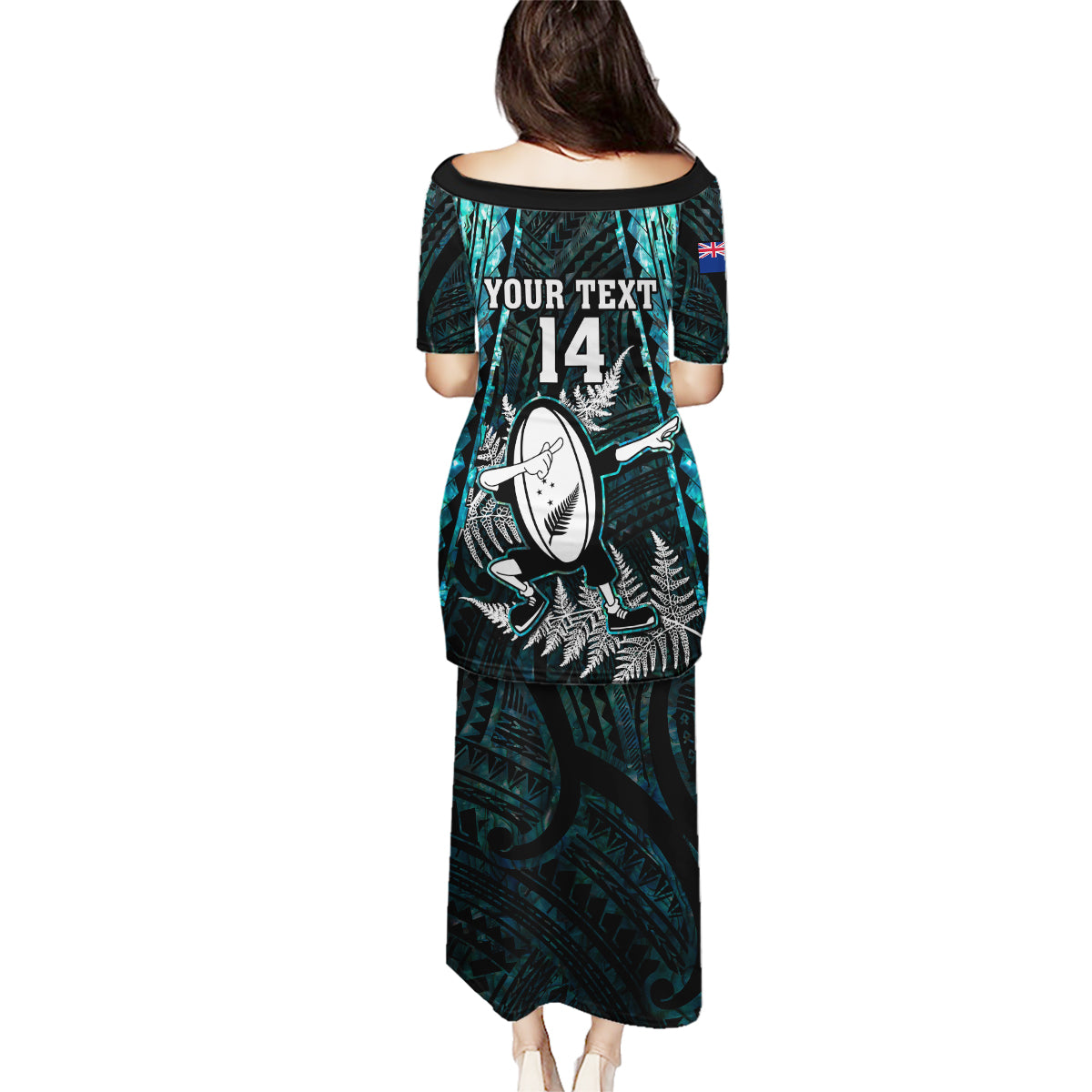 custom-new-zealand-silver-fern-rugby-family-matching-puletasi-dress-and-hawaiian-shirt-aotearoa-all-black-dabbing-ball-with-maori-paua-shell