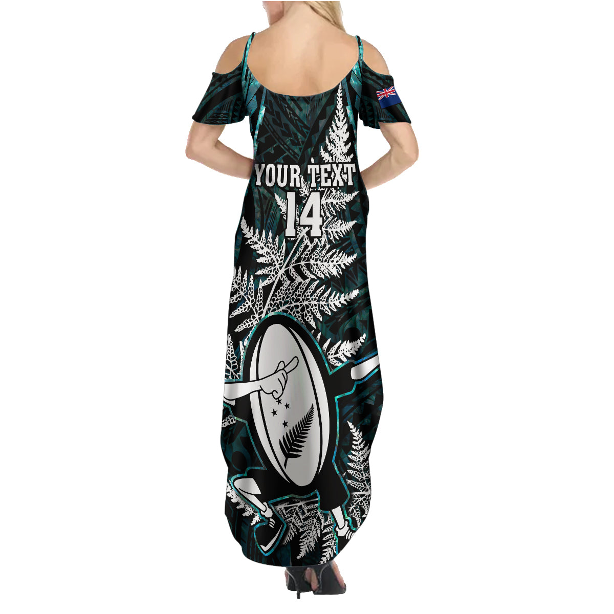 custom-new-zealand-silver-fern-rugby-family-matching-summer-maxi-dress-and-hawaiian-shirt-aotearoa-all-black-dabbing-ball-with-maori-paua-shell