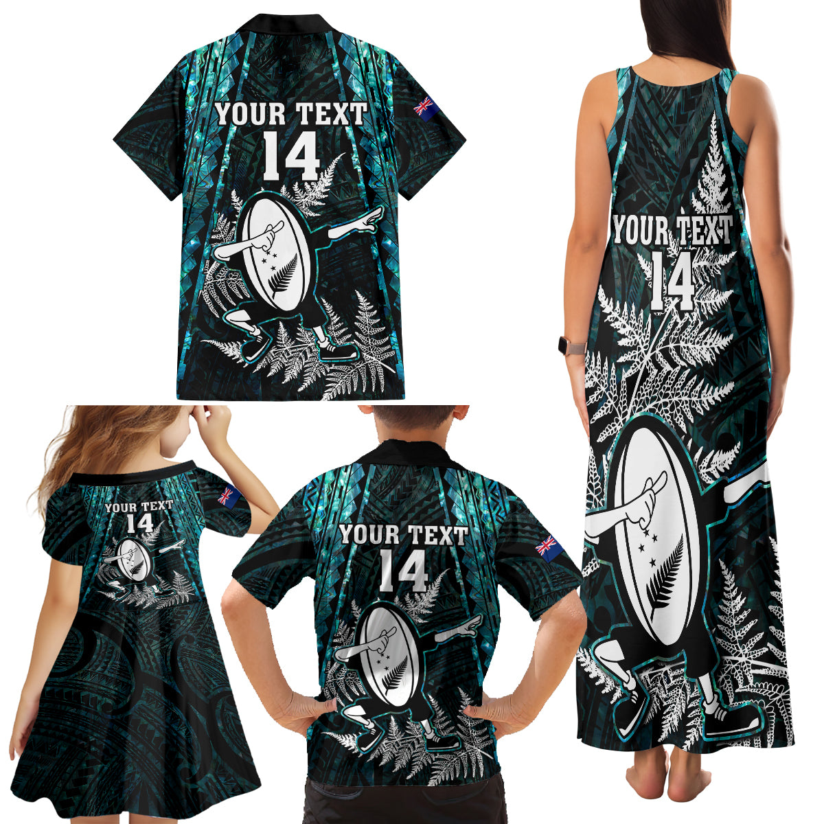 custom-new-zealand-silver-fern-rugby-family-matching-tank-maxi-dress-and-hawaiian-shirt-aotearoa-all-black-dabbing-ball-with-maori-paua-shell