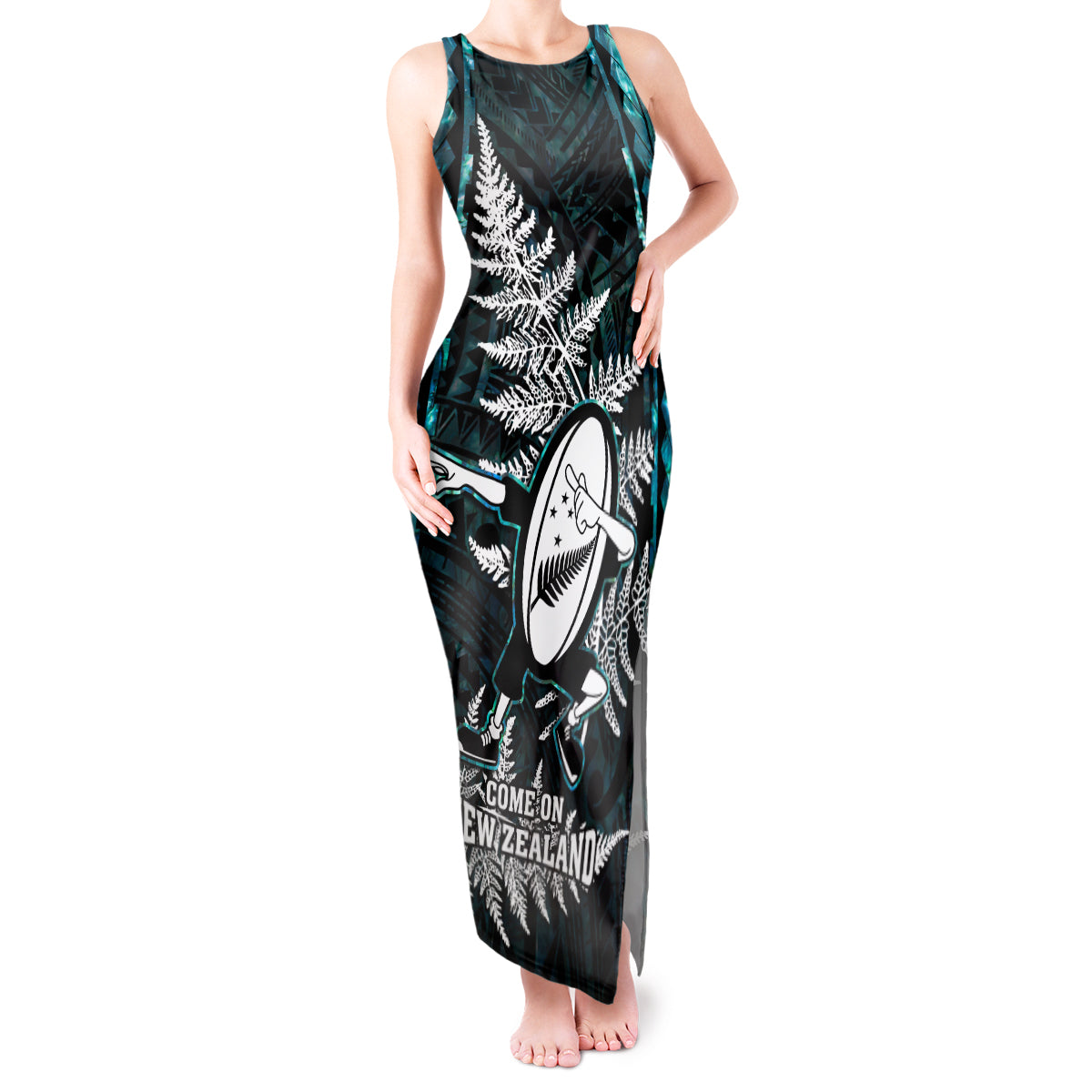 custom-new-zealand-silver-fern-rugby-tank-maxi-dress-aotearoa-all-black-dabbing-ball-with-maori-paua-shell