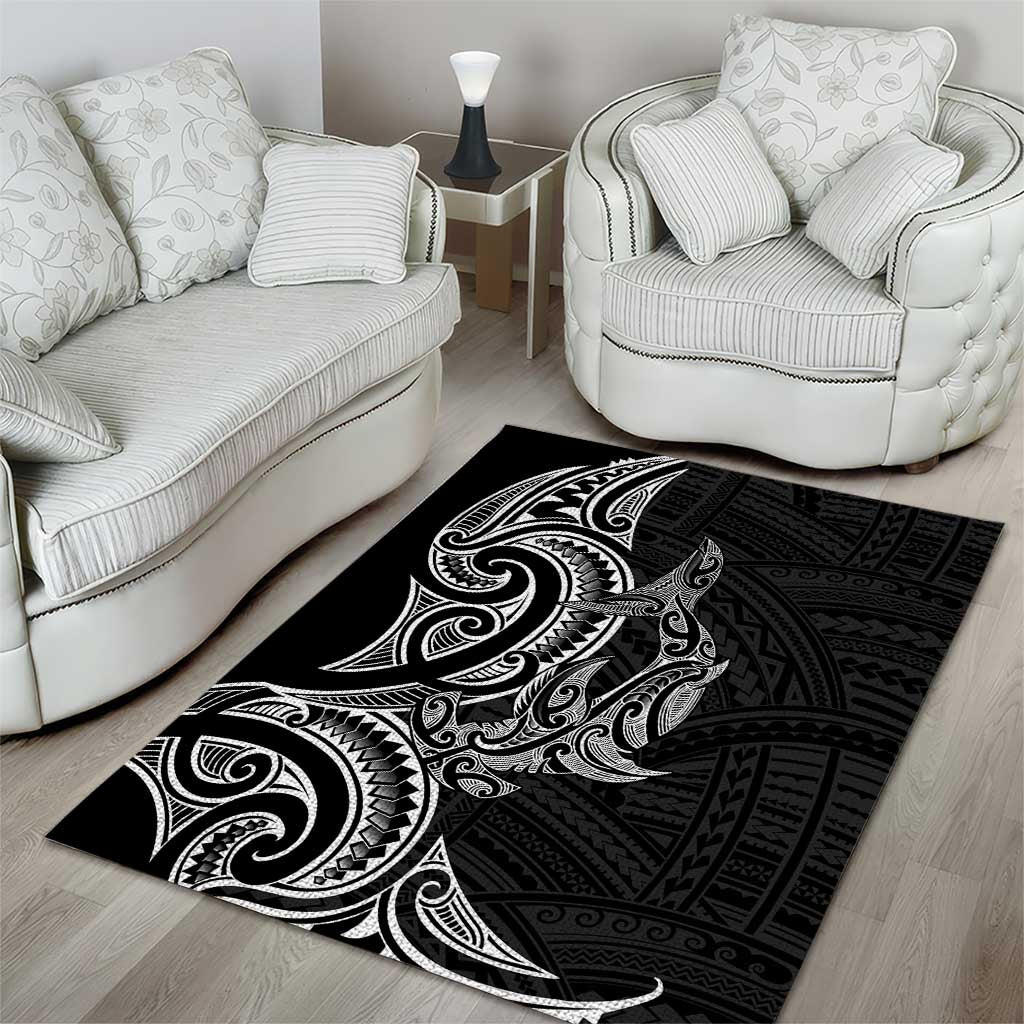 New Zealand Hammerhead Shark Area Rug Maori Haehae Mangopare Black - Vibe Hoodie