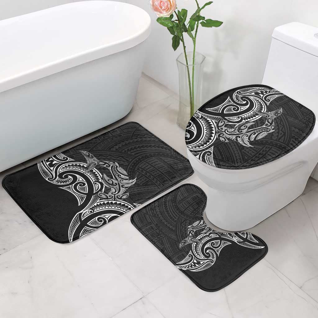 New Zealand Hammerhead Shark Bathroom Set Maori Haehae Mangopare Black - Vibe Hoodie