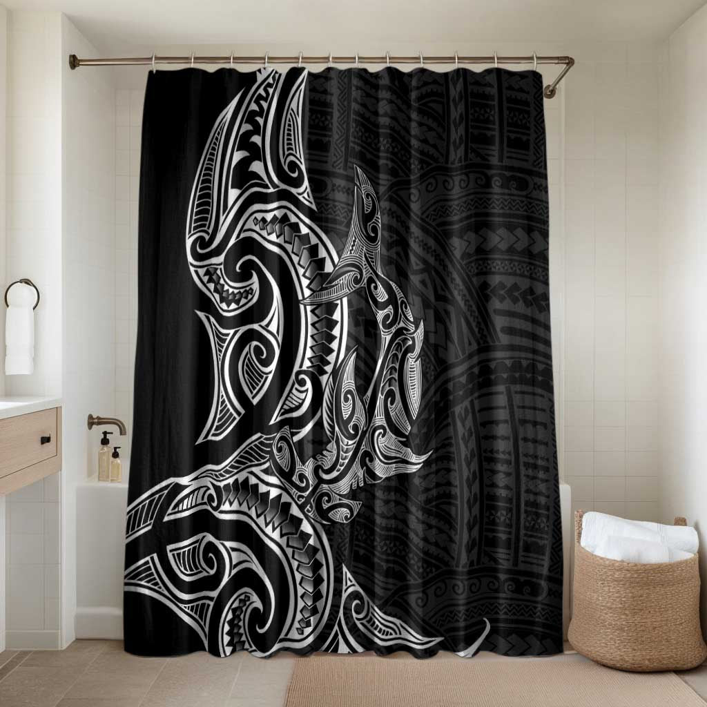 New Zealand Hammerhead Shark Bathroom Set Maori Haehae Mangopare Black - Vibe Hoodie