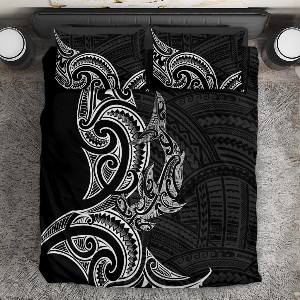 New Zealand Hammerhead Shark Bedding Set Maori Haehae Mangopare Black - Vibe Hoodie