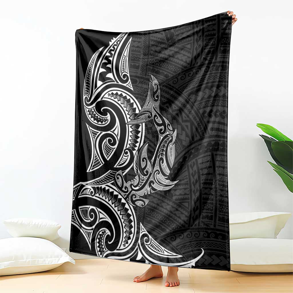 New Zealand Hammerhead Shark Blanket Maori Haehae Mangopare Black - Vibe Hoodie