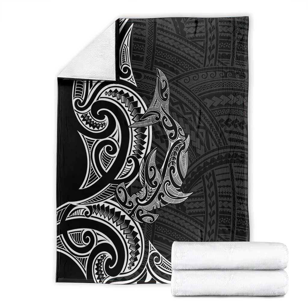 New Zealand Hammerhead Shark Blanket Maori Haehae Mangopare Black - Vibe Hoodie