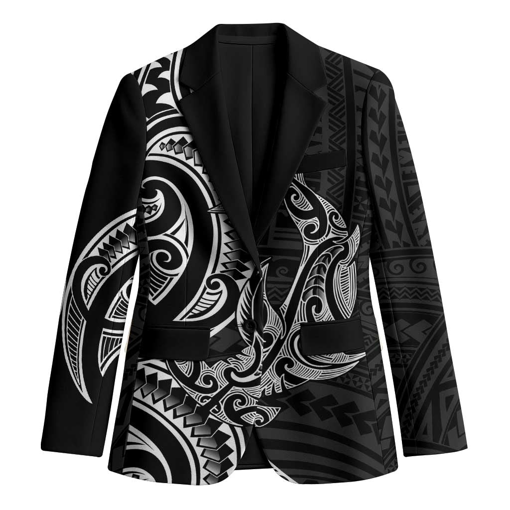 New Zealand Hammerhead Shark Blazer Maori Haehae Mangopare Black - Vibe Hoodie