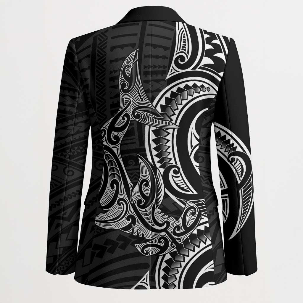New Zealand Hammerhead Shark Blazer Maori Haehae Mangopare Black - Vibe Hoodie