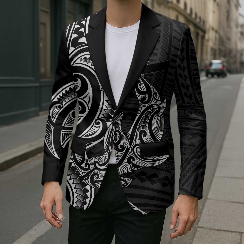 New Zealand Hammerhead Shark Blazer Maori Haehae Mangopare Black - Vibe Hoodie