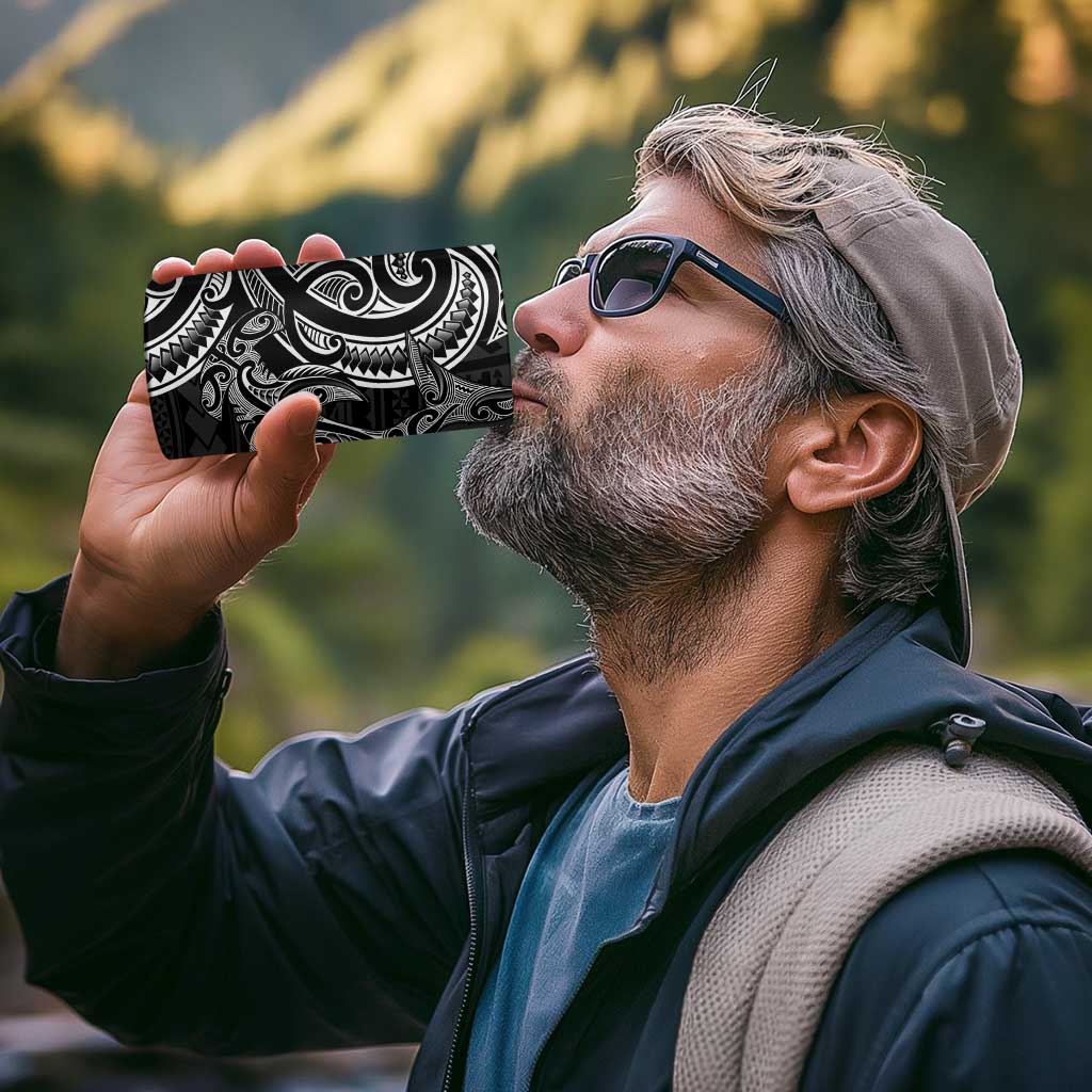 New Zealand Hammerhead Shark 4 in 1 Can Cooler Tumbler Maori Haehae Mangopare Black - Vibe Hoodie