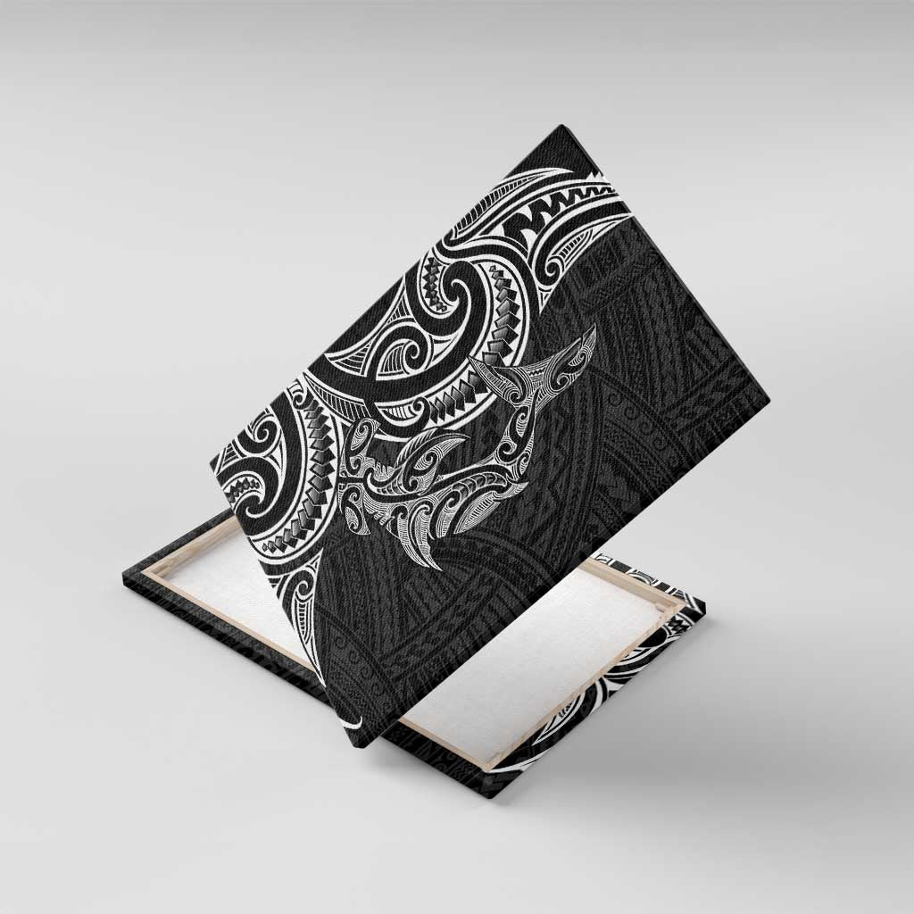 New Zealand Hammerhead Shark Canvas Wall Art Maori Haehae Mangopare Black - Vibe Hoodie