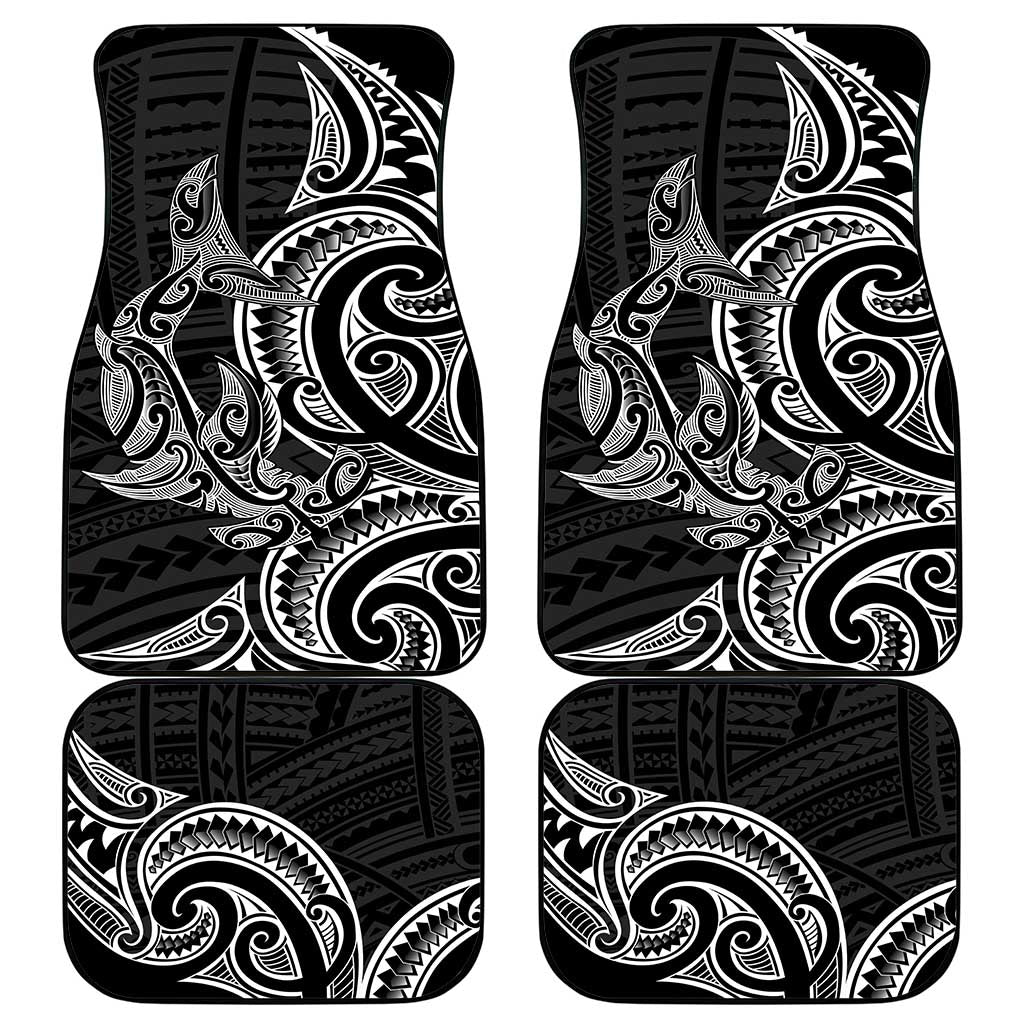 New Zealand Hammerhead Shark Car Mats Maori Haehae Mangopare Black - Vibe Hoodie