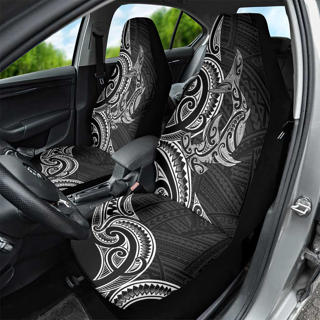 New Zealand Hammerhead Shark Car Seat Cover Maori Haehae Mangopare Black - Vibe Hoodie