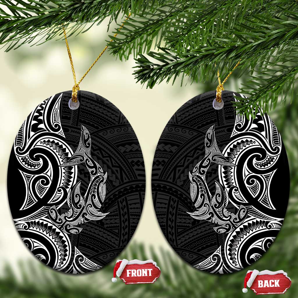 New Zealand Hammerhead Shark Ceramic Ornament Maori Haehae Mangopare Black - Vibe Hoodie