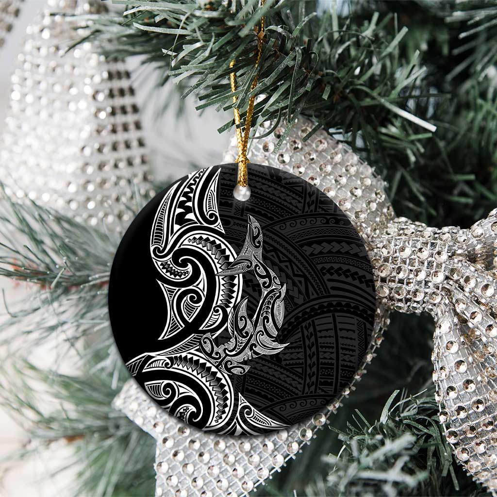 New Zealand Hammerhead Shark Ceramic Ornament Maori Haehae Mangopare Black - Vibe Hoodie