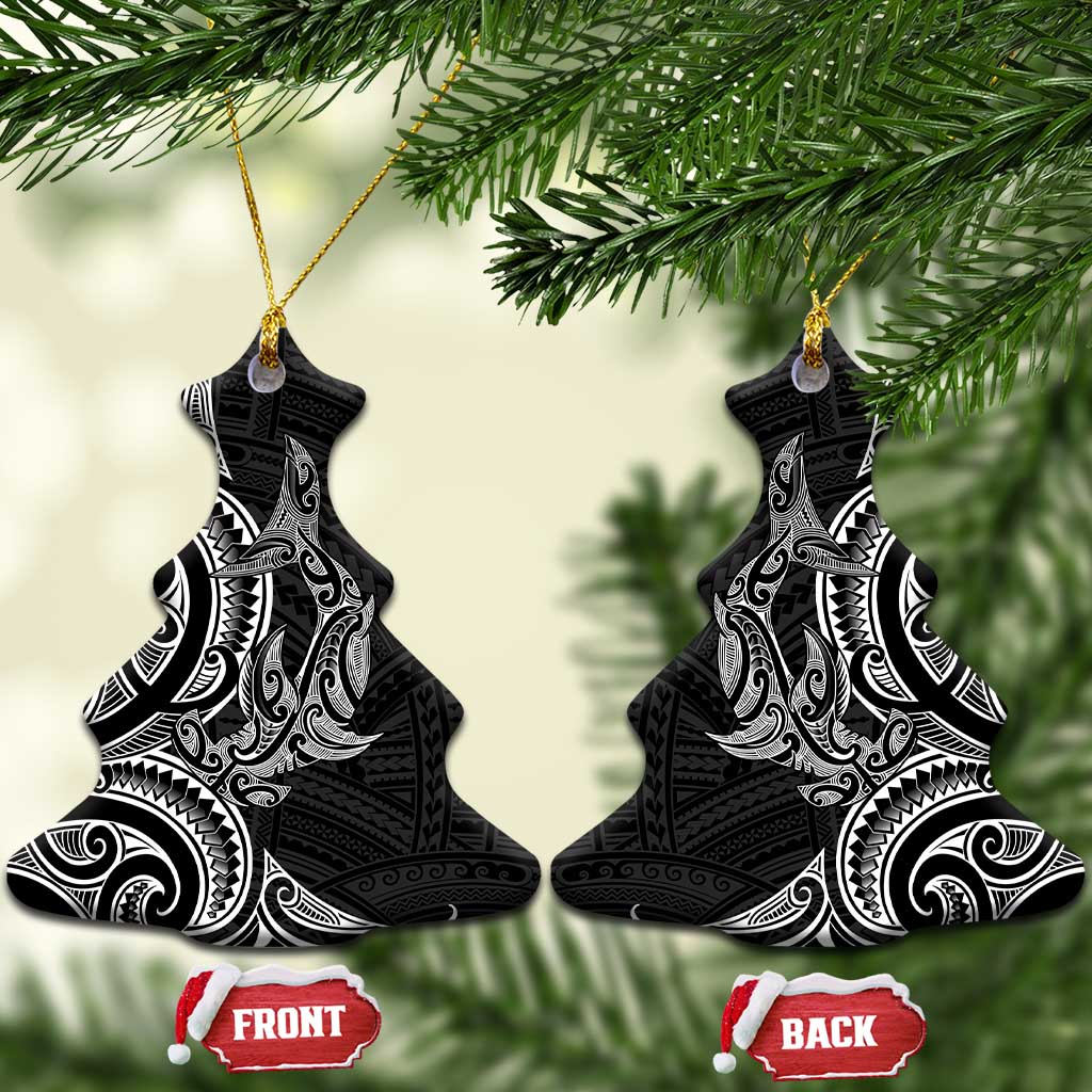 New Zealand Hammerhead Shark Ceramic Ornament Maori Haehae Mangopare Black - Vibe Hoodie