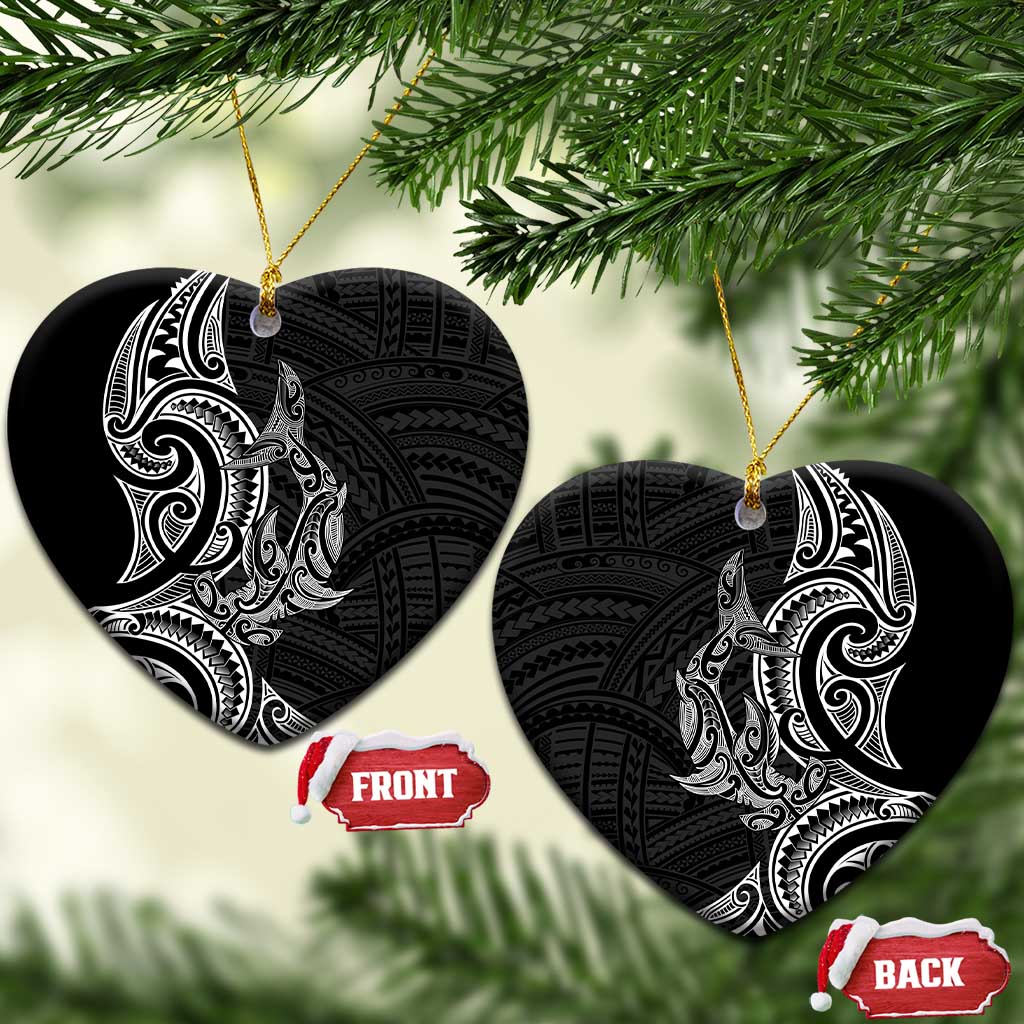 New Zealand Hammerhead Shark Ceramic Ornament Maori Haehae Mangopare Black - Vibe Hoodie