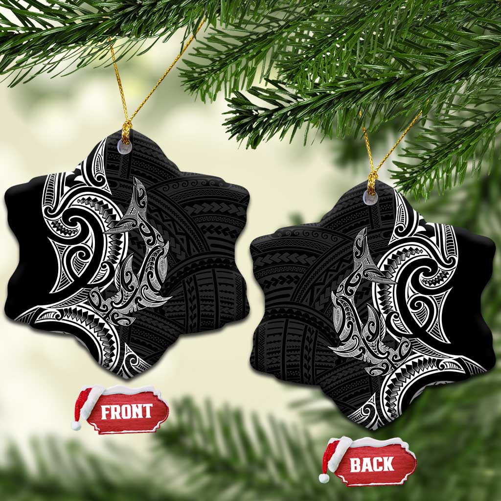 New Zealand Hammerhead Shark Ceramic Ornament Maori Haehae Mangopare Black - Vibe Hoodie