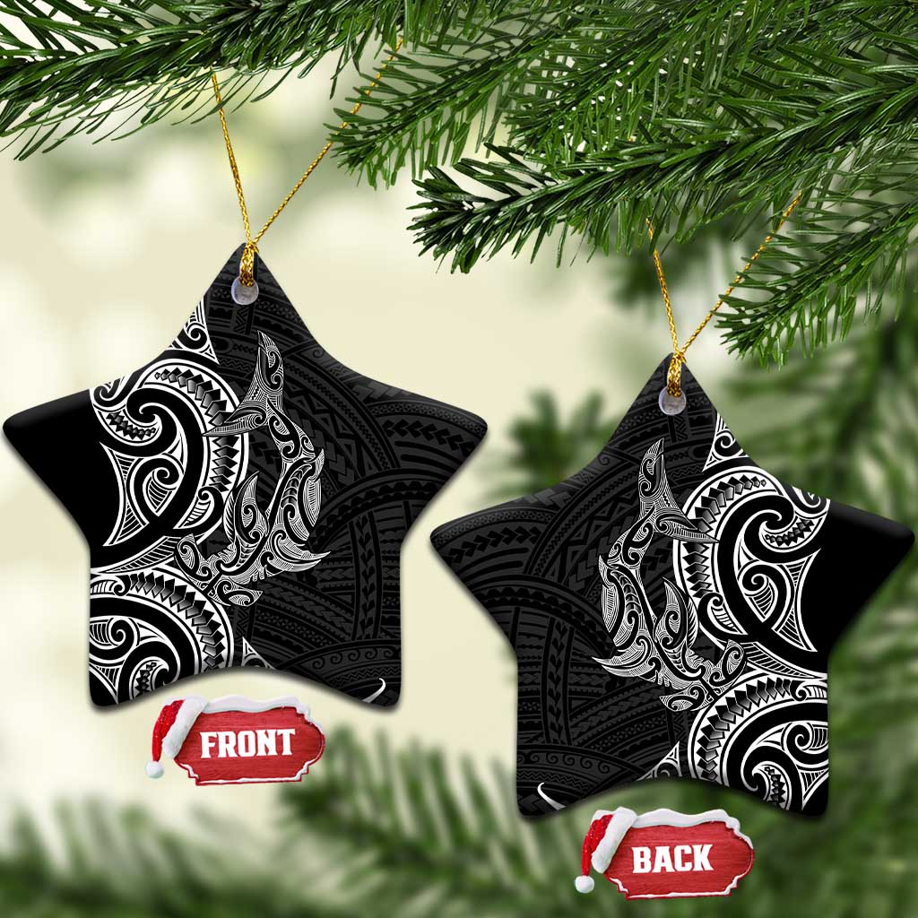 New Zealand Hammerhead Shark Ceramic Ornament Maori Haehae Mangopare Black - Vibe Hoodie