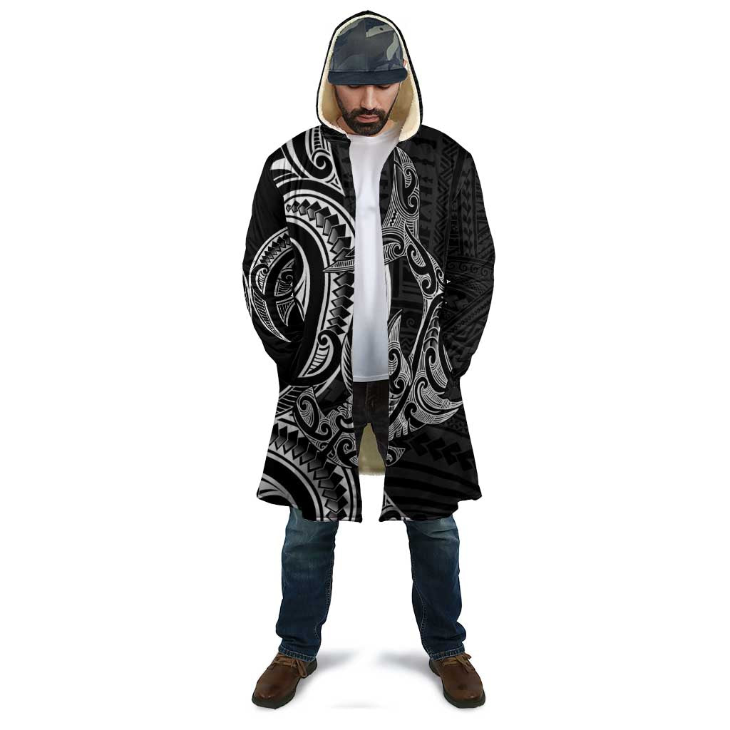 New Zealand Hammerhead Shark Cloak Maori Haehae Mangopare Black - Vibe Hoodie