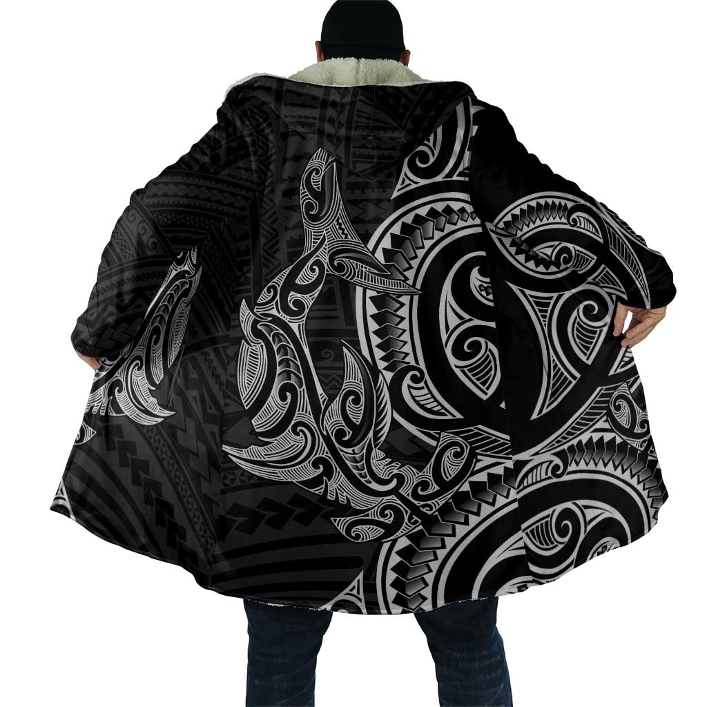 New Zealand Hammerhead Shark Cloak Maori Haehae Mangopare Black - Vibe Hoodie