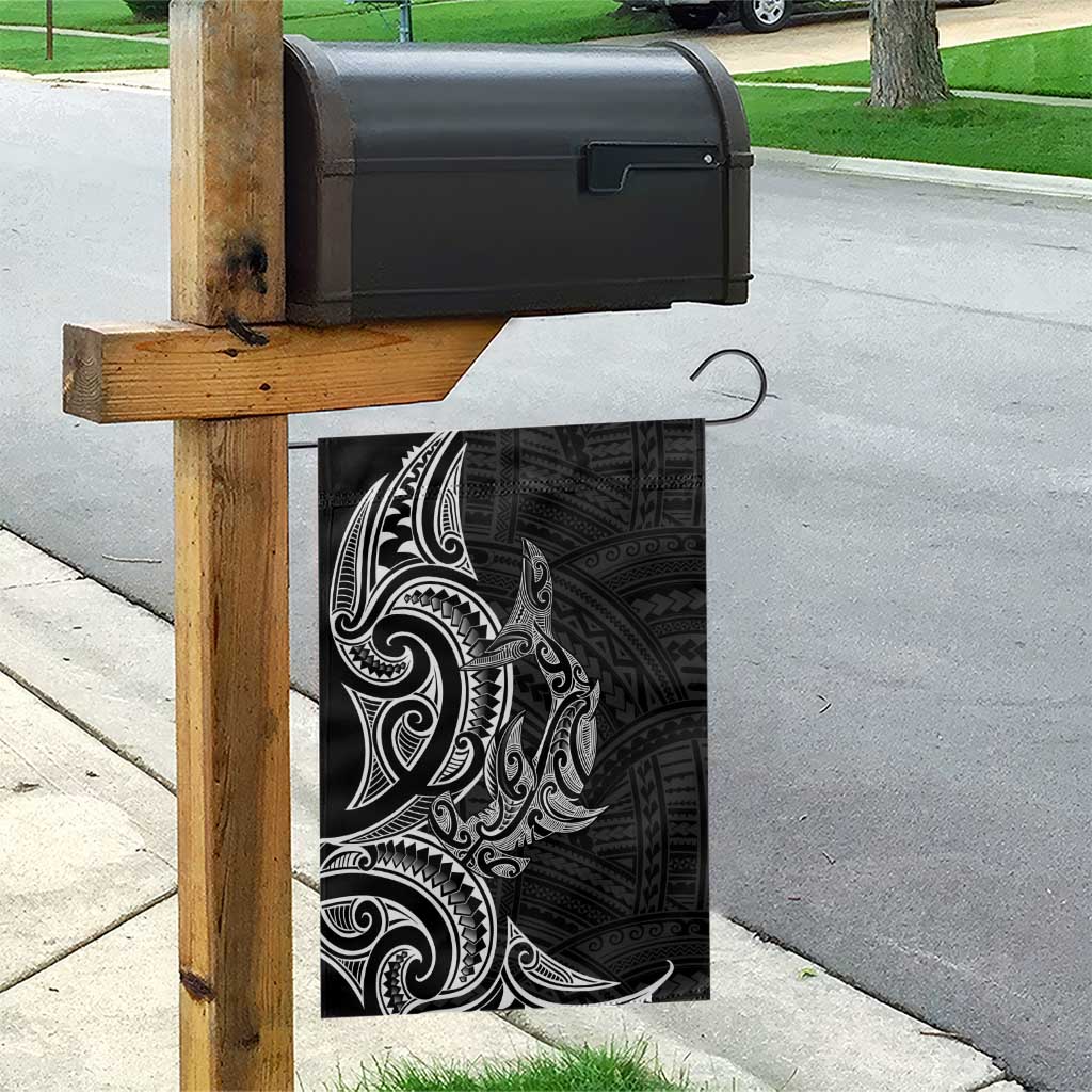 New Zealand Hammerhead Shark Garden Flag Maori Haehae Mangopare Black - Vibe Hoodie