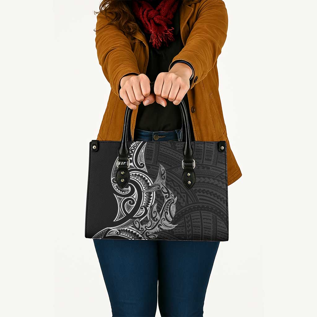 New Zealand Hammerhead Shark Leather Bag Maori Haehae Mangopare Black - Vibe Hoodie