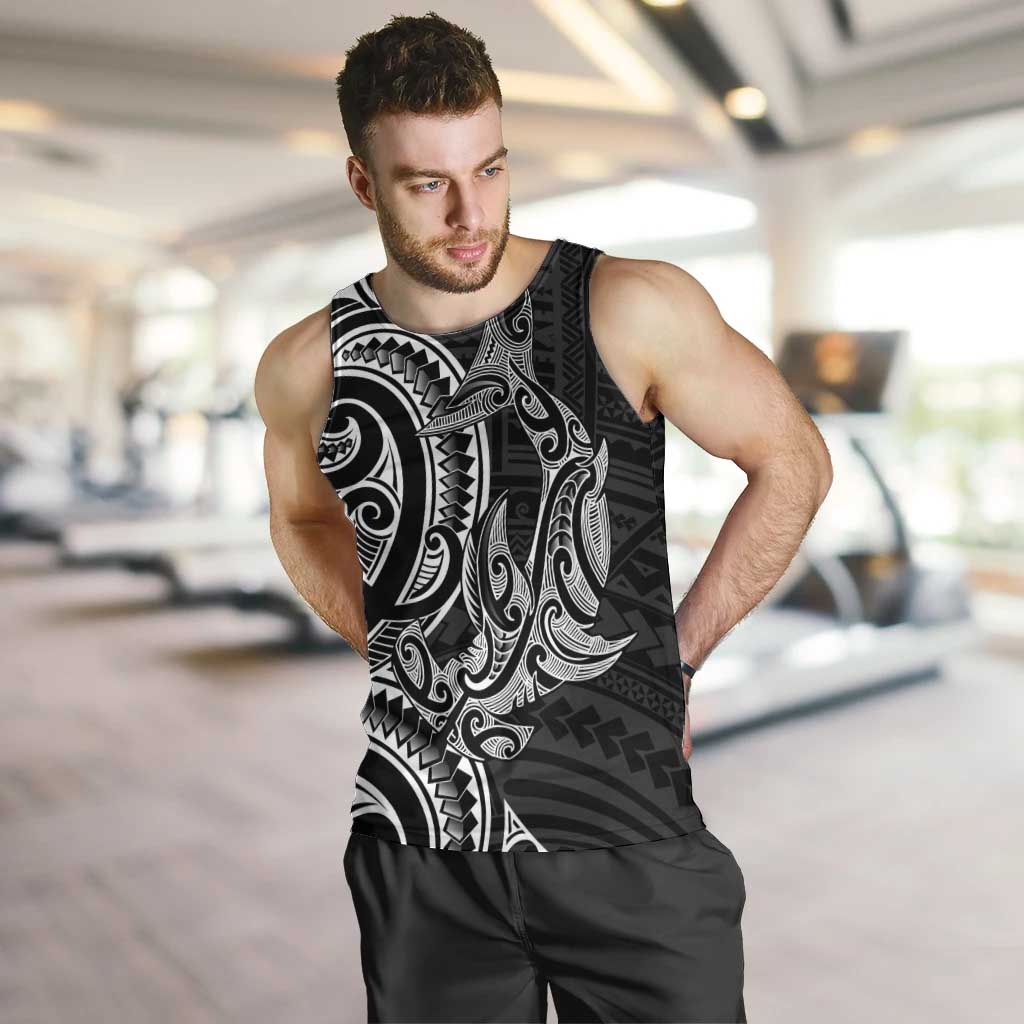 New Zealand Hammerhead Shark Men Tank Top Maori Haehae Mangopare Black - Vibe Hoodie