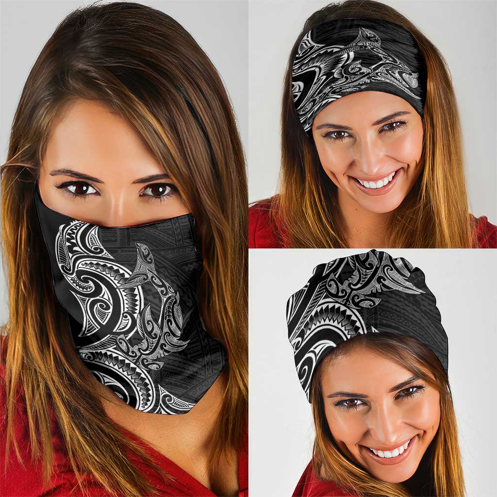 New Zealand Hammerhead Shark Neck Gaiter Maori Haehae Mangopare Black - Vibe Hoodie