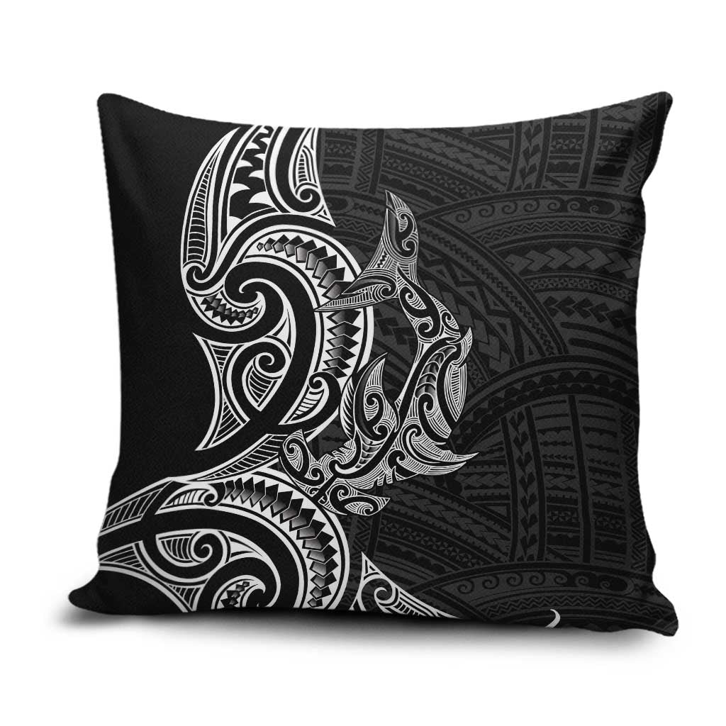 New Zealand Hammerhead Shark Pillow Cover Maori Haehae Mangopare Black - Vibe Hoodie