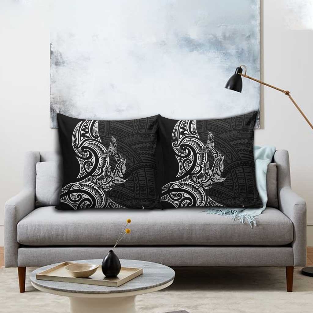 New Zealand Hammerhead Shark Pillow Cover Maori Haehae Mangopare Black - Vibe Hoodie
