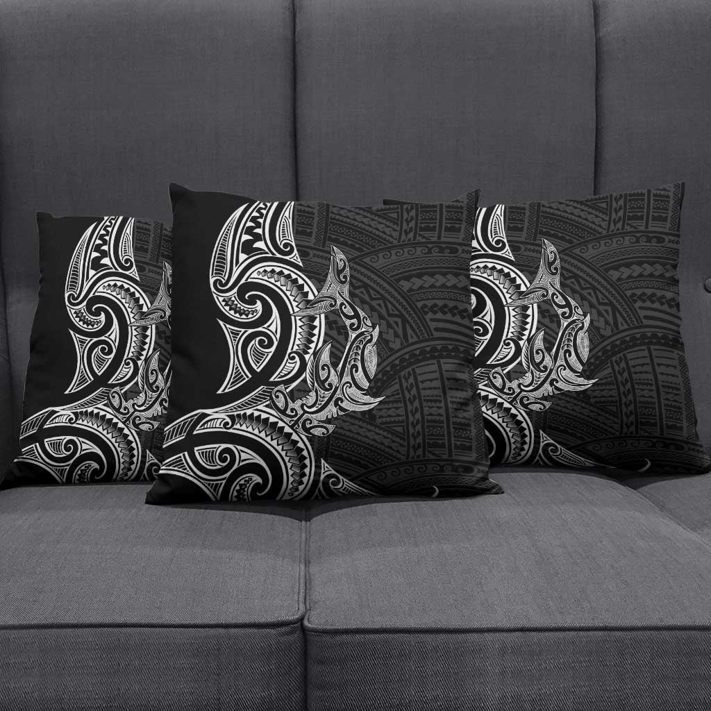 New Zealand Hammerhead Shark Pillow Cover Maori Haehae Mangopare Black - Vibe Hoodie