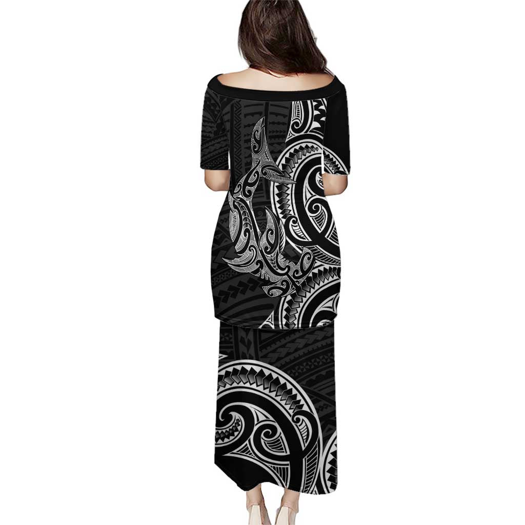 New Zealand Hammerhead Shark Puletasi Maori Haehae Mangopare Black - Vibe Hoodie