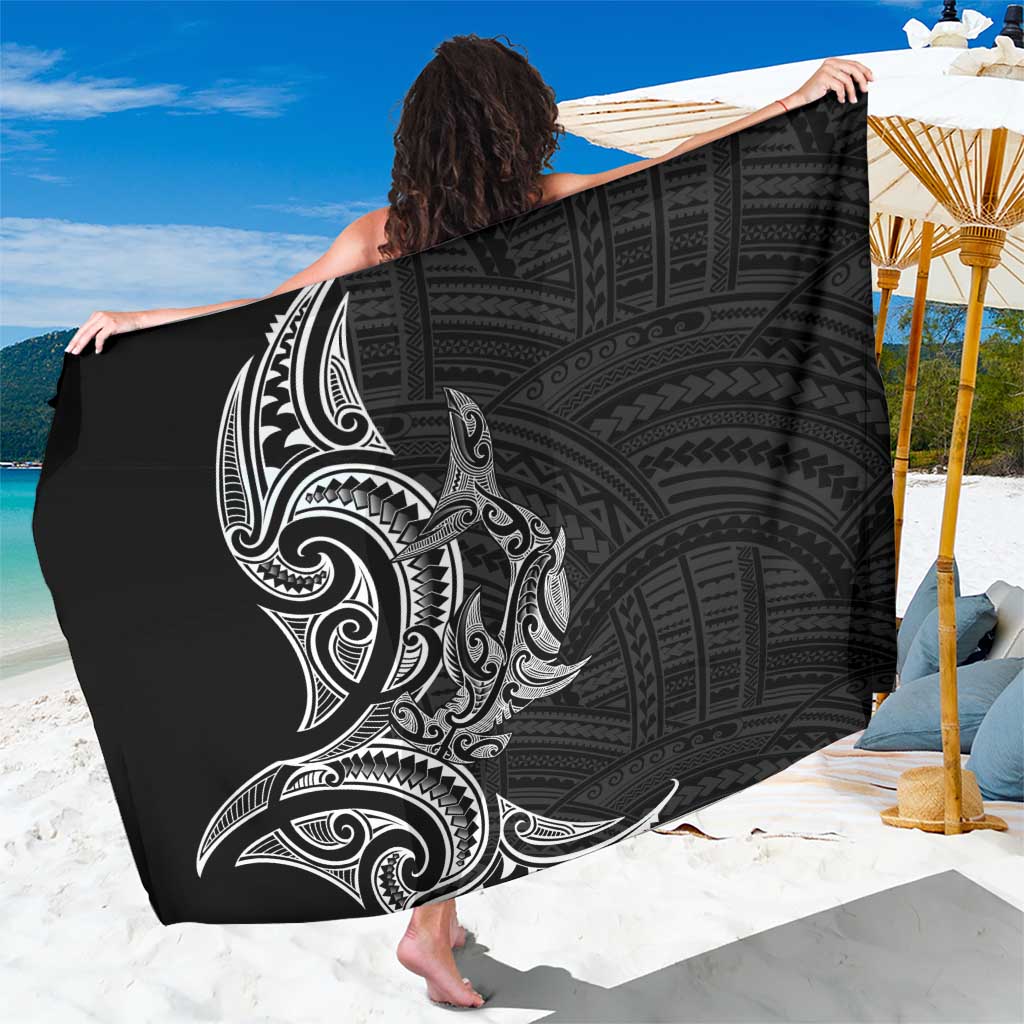 New Zealand Hammerhead Shark Sarong Maori Haehae Mangopare Black - Vibe Hoodie