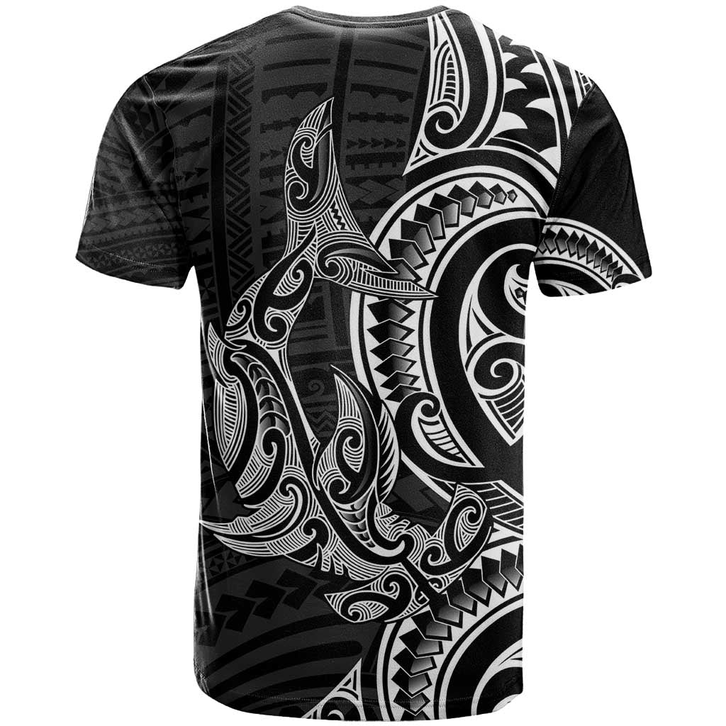 New Zealand Hammerhead Shark T Shirt Maori Haehae Mangopare Black - Vibe Hoodie