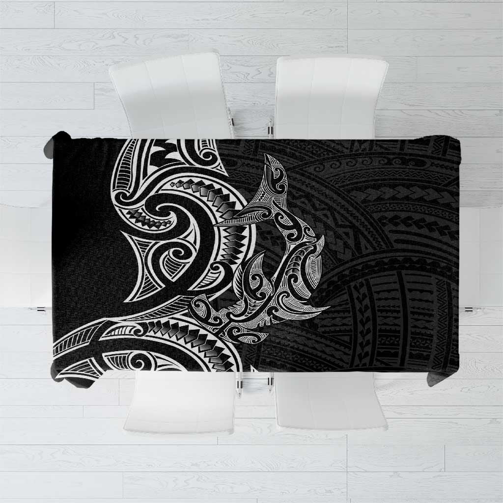 New Zealand Hammerhead Shark Tablecloth Maori Haehae Mangopare Black - Vibe Hoodie