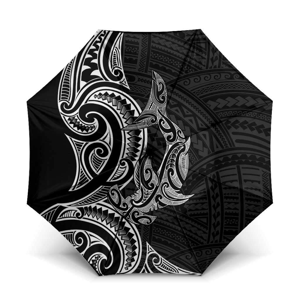 New Zealand Hammerhead Shark Umbrella Maori Haehae Mangopare Black - Vibe Hoodie